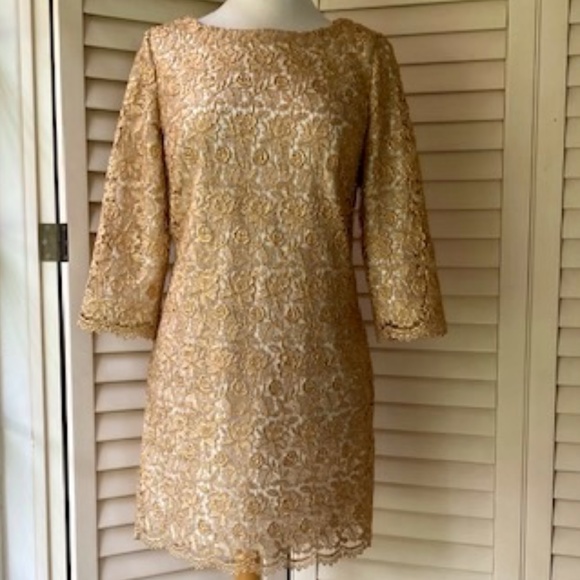 Milly Metallic Gold Lace Dress✨ - Picture 13 of 13